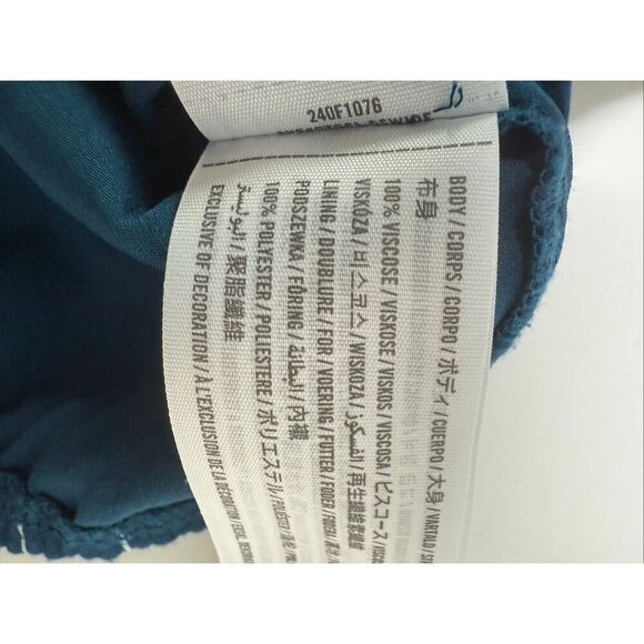 Abercrombie Kids Girls Open Shoulder Long Sleeve Blouse Blue Striped Size 13/14 - Picture 13 of 14